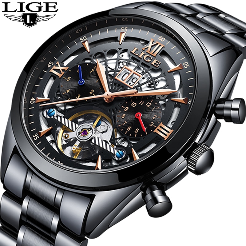 Мужские часы Classic Black Water Ghost LIGE9898